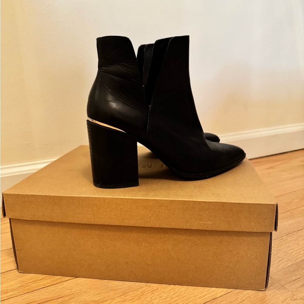 Steve Madden Kaylah Black Leather Ankle Boots size 7.5